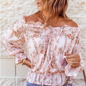 🌸💃Off the Shoulder Puff Sleeve Ruffled Floral Print Blouse 🌸